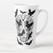 Skull Halloween Decorative Calaveras カフェラテマグ (右)