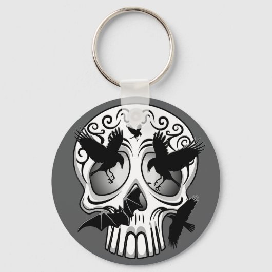 Skull Halloween Decorative Calaveras キーホルダー (正面)