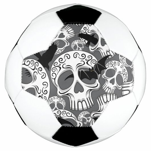 Skull Halloween Decorative Calaveras サッカーボール (正面)