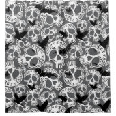 Skull Halloween Decorative Calaveras シャワーカーテン (正面)