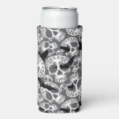 Skull Halloween Decorative Calaveras スリム缶クーラー (Seltzer正面)