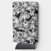 Skull Halloween Decorative Calaveras スリム缶クーラー (裏面)
