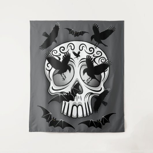 Skull Halloween Decorative Calaveras タペストリー (正面)