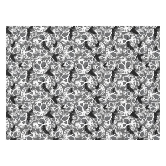 Skull Halloween Decorative Calaveras テーブルクロス (正面(横))