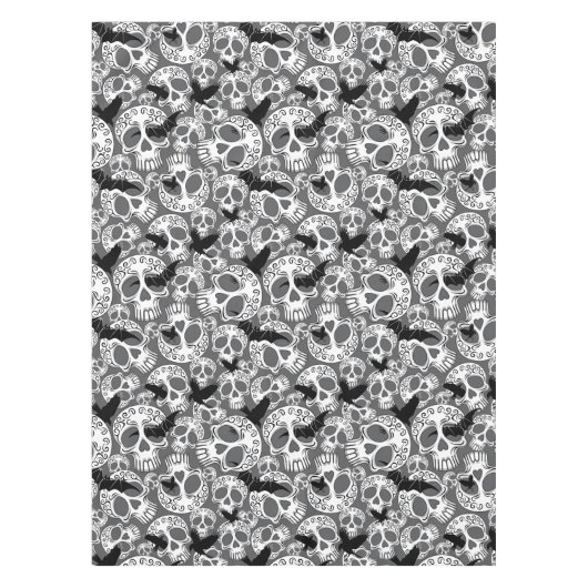 Skull Halloween Decorative Calaveras テーブルクロス (正面)