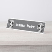 Skull Halloween Decorative Calaveras デスクネームプレート (正面)