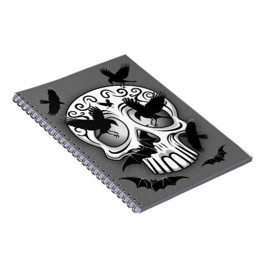 Skull Halloween Decorative Calaveras ノートブック (右側)