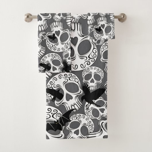 Skull Halloween Decorative Calaveras バスタオルセット (インサイチュ)