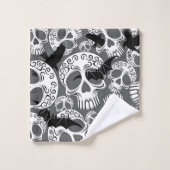 Skull Halloween Decorative Calaveras バスタオルセット (ウォッシュタオル)