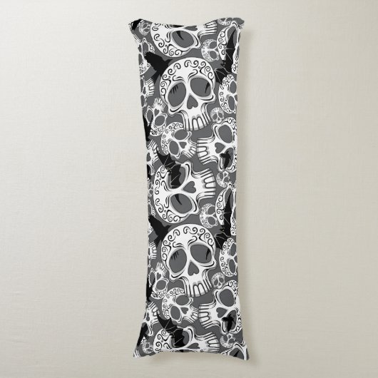 Skull Halloween Decorative Calaveras ボディピロー (正面縦)