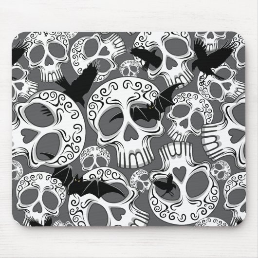 Skull Halloween Decorative Calaveras マウスパッド (正面)