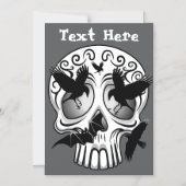 Skull Halloween Decorative Calaveras マグネット招待状 (正面)