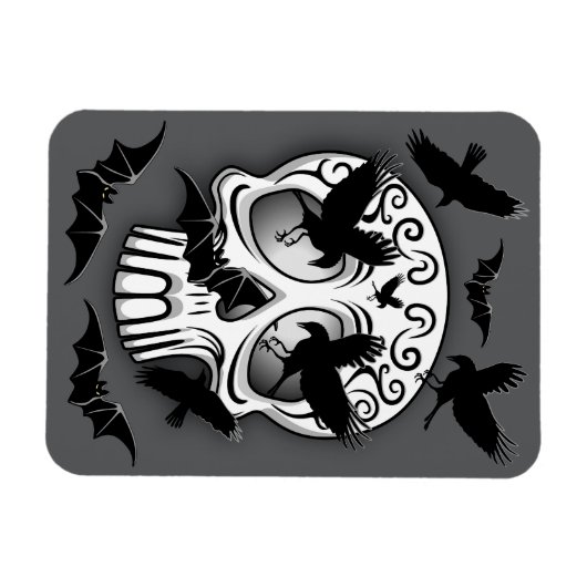 Skull Halloween Decorative Calaveras マグネット (横)