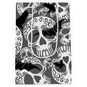 Skull Halloween Decorative Calaveras ミディアムペーパーバッグ (裏面)