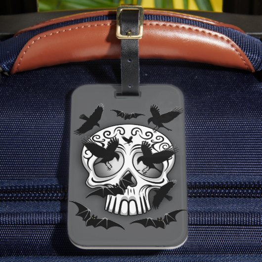 Skull Halloween Decorative Calaveras ラゲッジタグ (正面インサイチュ2)