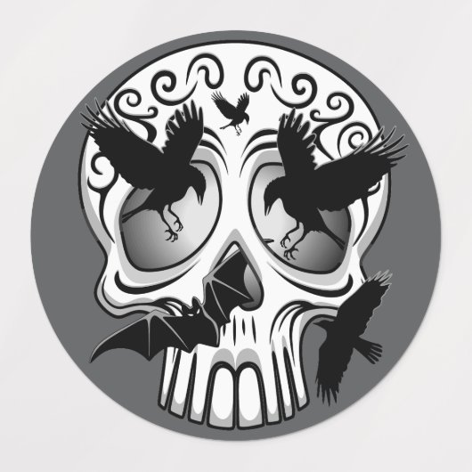 Skull Halloween Decorative Calaveras ラベル (デザイン2)