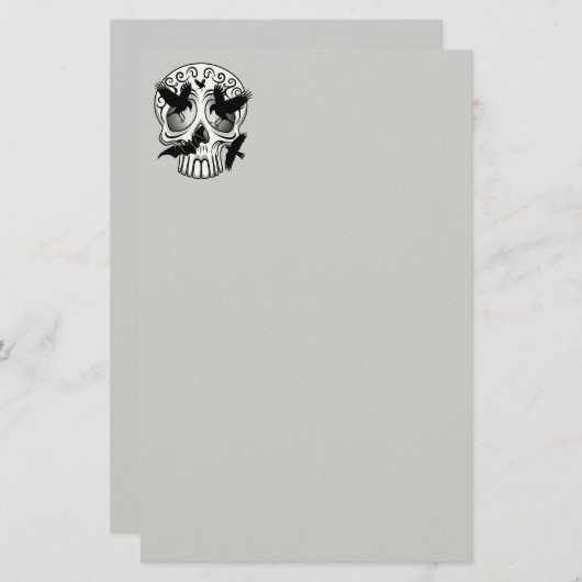 Skull Halloween Decorative Calaveras 便箋 (正面/裏面)