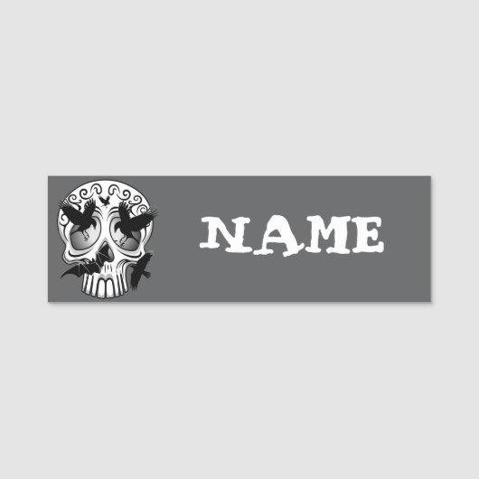 Skull Halloween Decorative Calaveras 名札 (正面)