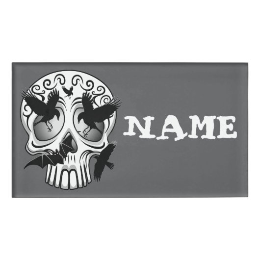 Skull Halloween Decorative Calaveras 名札 (正面)