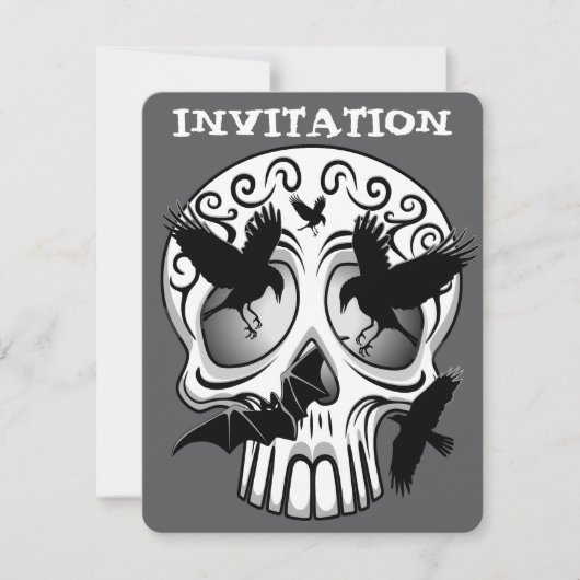 Skull Halloween Decorative Calaveras 招待状 (正面)