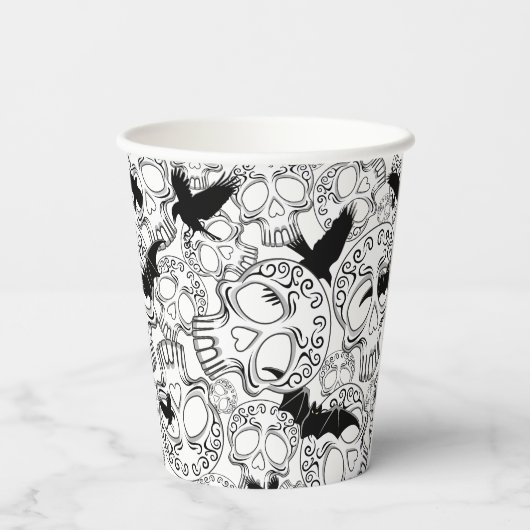 Skull Halloween Decorative Calaveras 紙コップ (裏面)