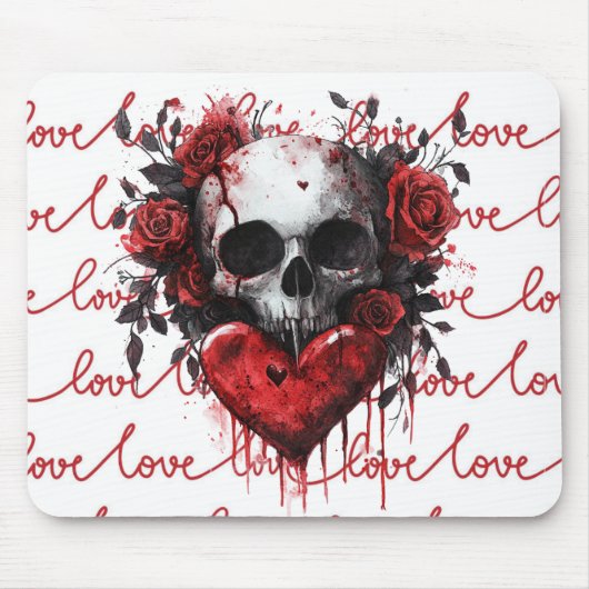 Skull & Heart “Love” マウスパッド (正面)