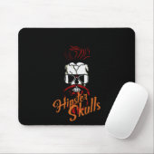 Skull Hipster Skull Logo Bearded Beard Mustache Mu マウスパッド (マウス)