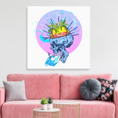 skull holidays surf girl Sun tanning crâne vacance キャンバスプリント (インサイチュ (リビング))