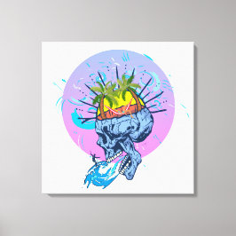 skull holidays surf girl Sun tanning crâne vacance キャンバスプリント