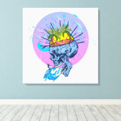 skull holidays surf girl Sun tanning crâne vacance キャンバスプリント (インサイチュ (ウッドフロア))