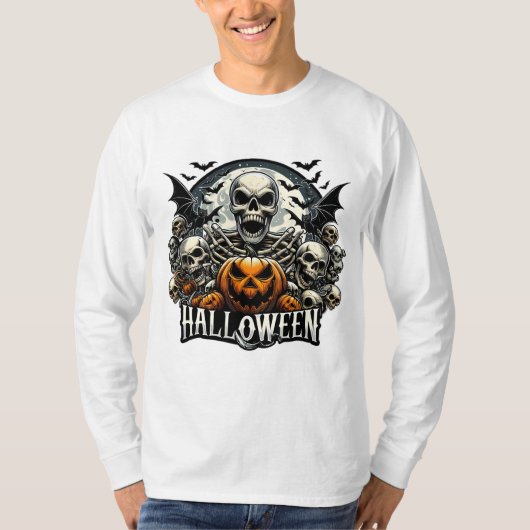 Skull Horde Halloween Pumpkin Tシャツ (正面)