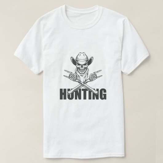 Skull Hunter T-Shirt – Rugged & Rebellious Tシャツ (デザイン正面)