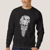 Skull Ice Cream Cone Gothic Goth Creepy Halloween  スウェットシャツ (正面)