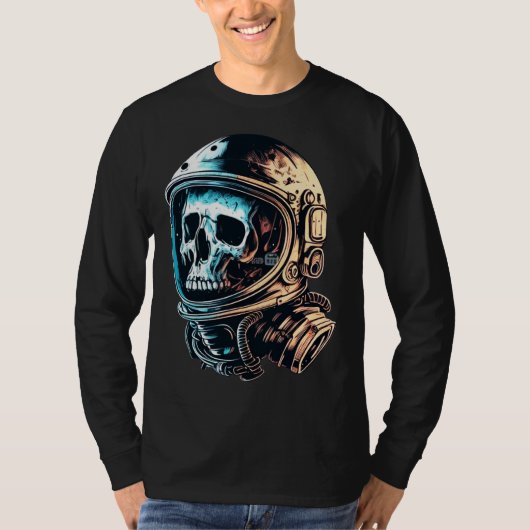 Skull in an astronaut helmet skull astronaut  1 tシャツ (正面)
