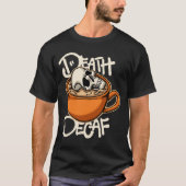Skull in Coffee Cup streetwear Tシャツ (正面)
