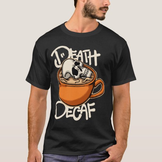 Skull in Coffee Cup streetwear  Tシャツ (正面)