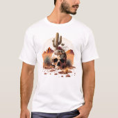Skull in desert Stoner Rock Design Tシャツ (正面)