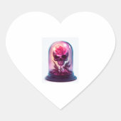 Skull in Rose Glass ハートシール (正面)