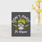 Skull Jamaica Rasta Funny Don´t Panic It´s Organic カード (黄色い花)