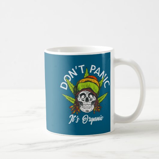Skull Jamaica Rasta Funny Don´t Panic It´s Organic コーヒーマグカップ (右)