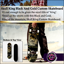 Skull King Black And Gold Custom Skateboard スケートボード