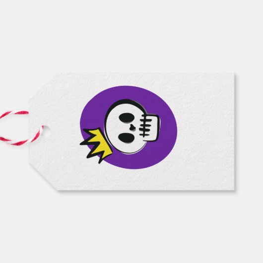 Skull King – Minimal Halloween ギフトタグ (裏面横)