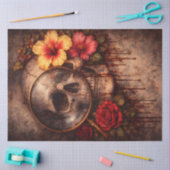 Skull Magnifying Glass Decoupage Paper 薄葉紙 (クラフト)