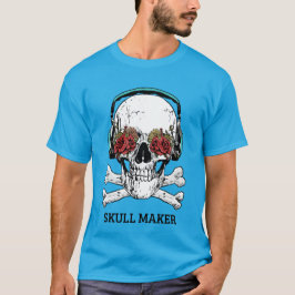 SKULL MAKER Headphones and Roses | Tシャツ