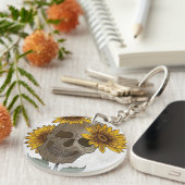 Skull Meets Sunflower キーホルダー (正面右)