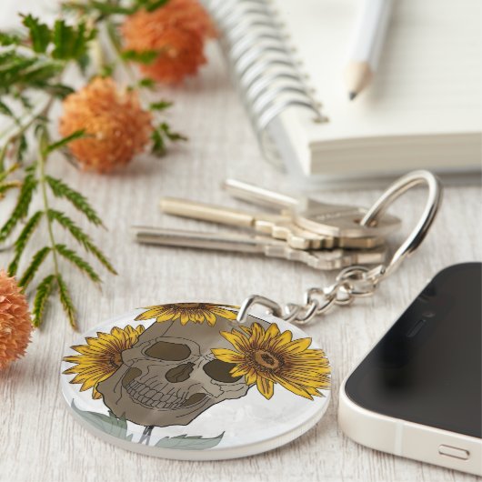 Skull Meets Sunflower  キーホルダー (正面右)