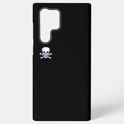 Skull n Bones black Samsung S22 Ultra phone case Galaxyケース (裏面)