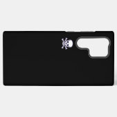 Skull n Bones black Samsung S22 Ultra phone case Galaxyケース (裏面横)