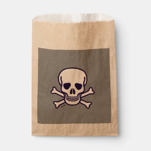 Skull n Bones gray kraft favor bags フェイバーバッグ (正面)