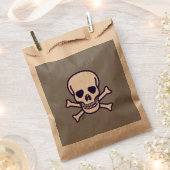 Skull n Bones gray kraft favor bags フェイバーバッグ (クリップ留めされた状態)